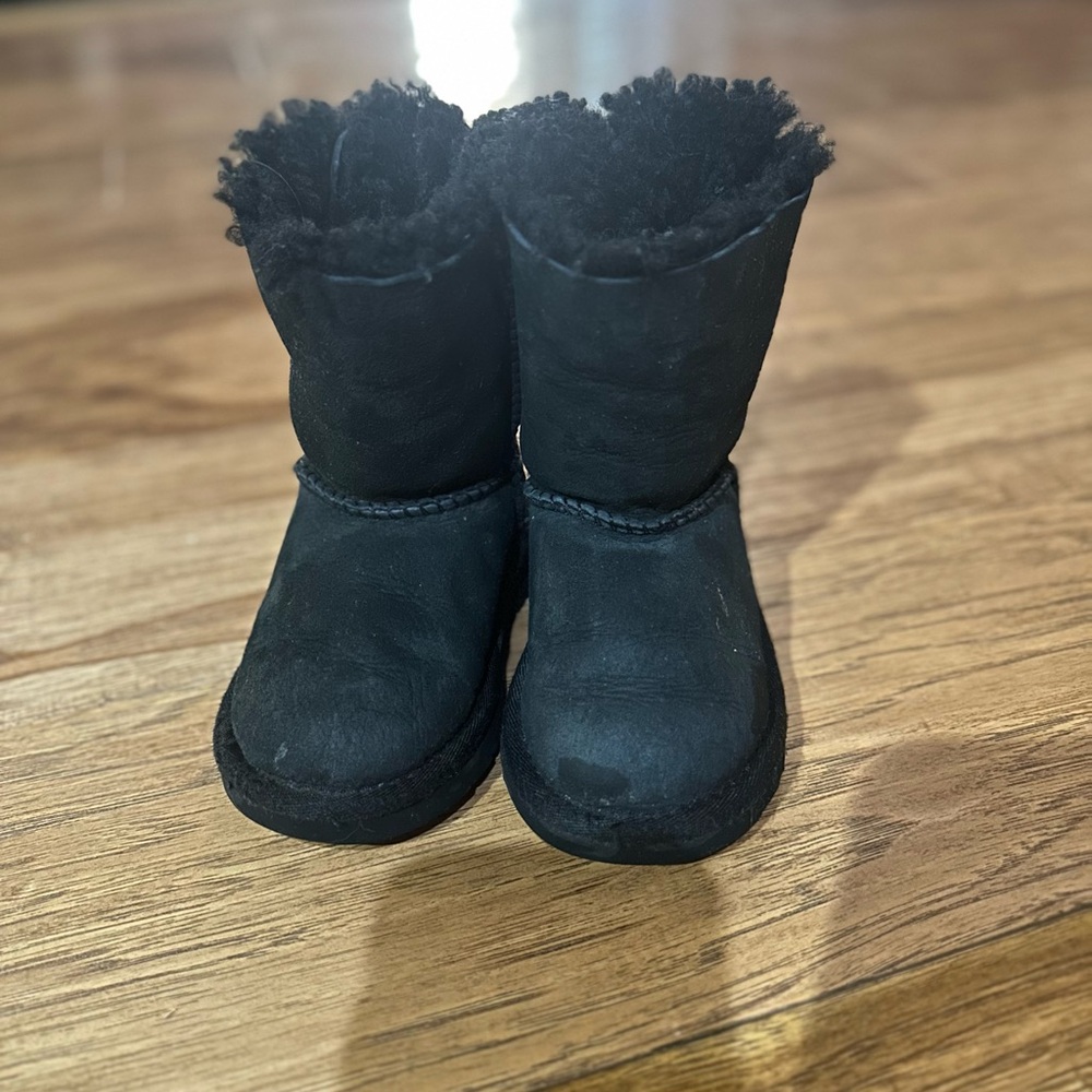 UGG Kids Black Boots with Plush Lining
